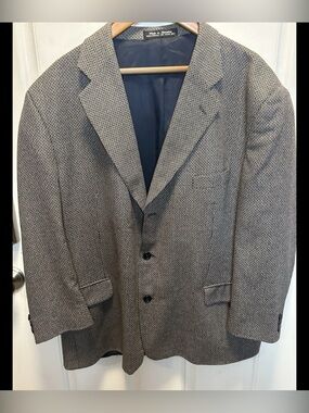 Franco Uomo Sport Coat Blazer Men's 48 L Silk Wool Blend Gray Patterned Slovakia